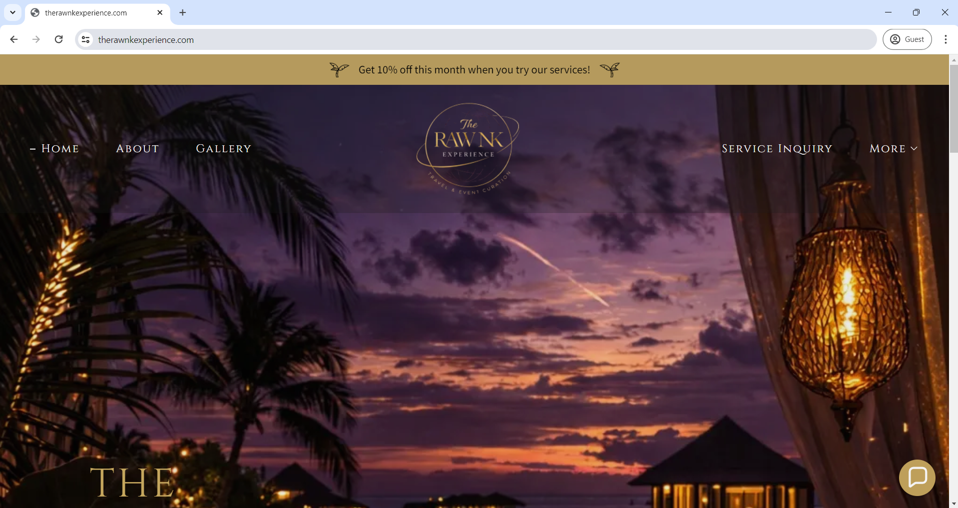 The Raw NK Experience website homepage